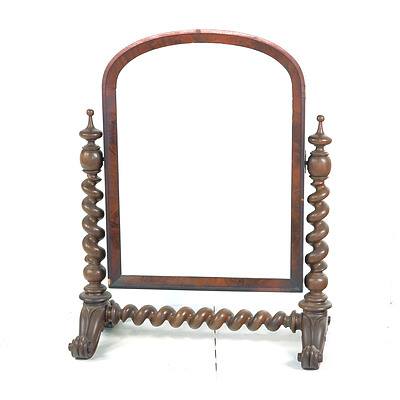 Victorian Mahogany Toilet Mirror with BarleyTwist Supports