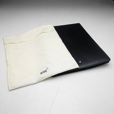 Mont Blanc Black Leather Lined Notebook with Soft Case