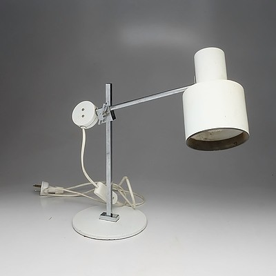 Danish Chromed and Painted Metal Articulated Table Lamp
