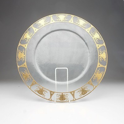 Gilded Glass Serving Dish Ex Bungendore Wood Works Possibly Peter Crisp