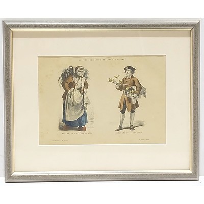 Seven Framed Antiquarian Hand Coloured Costume Engravings