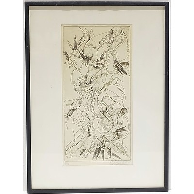 Artist Unknown Etching Edition 3/10 Signed Stewart And Dated 73