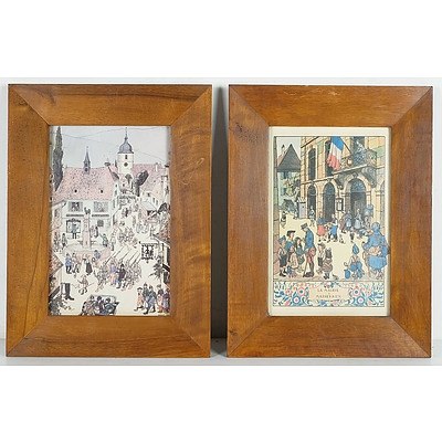 Tout Hansi (French 1873-1951) Framed Lithographs And Accompanying Book