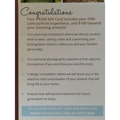 $250 Fifth Lane Photography Voucher