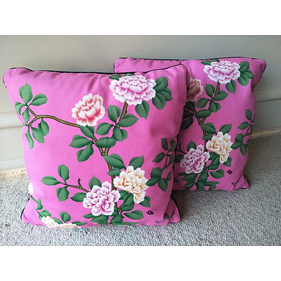 Pair of 'Butterfly Garden' Plush Cushions