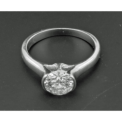 Tolkowsky Round Brilliant-cut Diamond Ring 1.03cts. Hearts & Arrows.