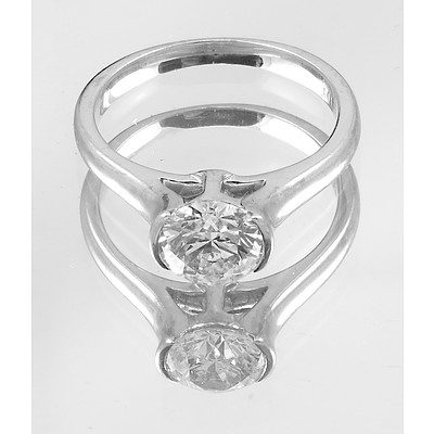 Tolkowsky Round Brilliant-cut Diamond Ring 1.03cts. Hearts & Arrows.
