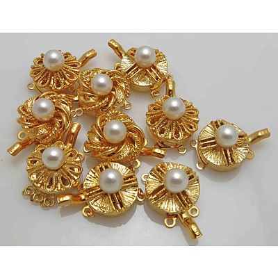 Gold-plated Pearls Clasps (x10)