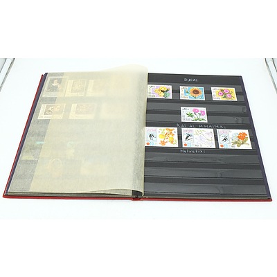 Three Stamp Albums With Stamps From Helvetia, Portugal, Romania, Uruguay, Australia and More