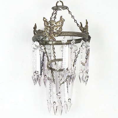 Three Vintage Prism Drop Chandeliers