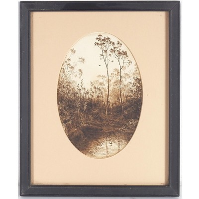 19th Century Australian School, Sketch Signed EMB and Dated 1879