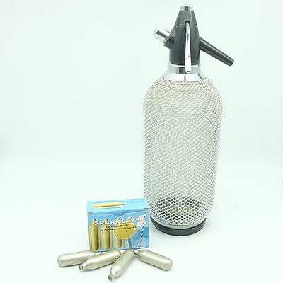 A Retro Soda Siphon and Capsules