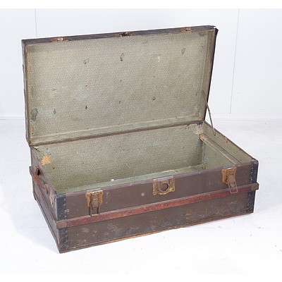 World War Two Military Metal Bound Trunk