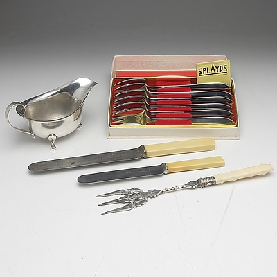 Splades by McArthur, Silver Plate Gravy Boat, Vintage Serving Ware and More