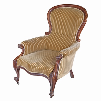 Late Victorian Mahogany Armchair Circa 1880