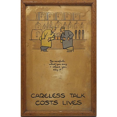 British Second World War Careless Talk Costs Lives Lithograph, Fougasse