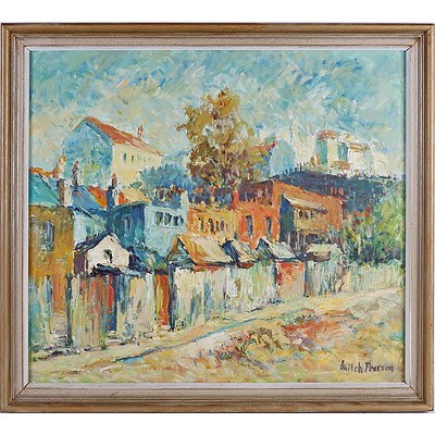 Mitch Pearson (Dates Unknown) Untitled Sydney Streetscape, Oil on Board