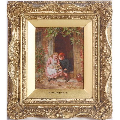 Robert W. Wright (British fl. 1871-1906) The Picture Book, Oil on Board