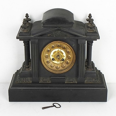 Antique F. Martin Slate Mantle Clock Circa 1900