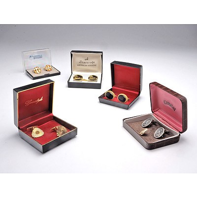Five Boxed Pairs of Gents Cufflinks
