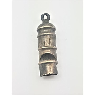 Vintage Sterling Silver Whistle Chatelaine Accoutrement / Fob Chain Attachment