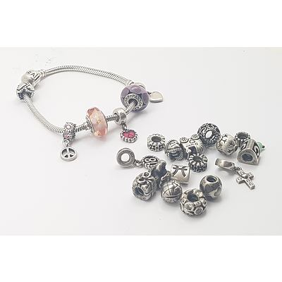 Genuine Pandora Charm Bracelet with Charms