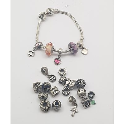 Genuine Pandora Charm Bracelet with Charms