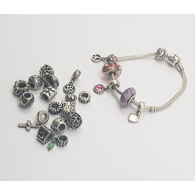 Genuine Pandora Charm Bracelet with Charms