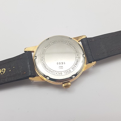 Circa 1960's Felicia Dewluxe 21 Jewel manual Wind Wrist Watch with Leather Band