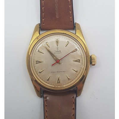 Vintage Rolex Tudor Oyster Wrist Watch with leather Band Circa 1970's