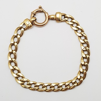 9ct Yellow Gold Flat Curb Link Bracelet
