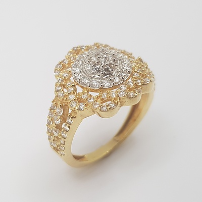 18ct Two Tone Yellow/White Gold CZ Ring