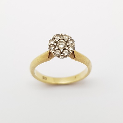 9ct Yellow Gold and Diamond Ring