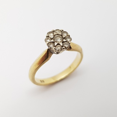 9ct Yellow Gold and Diamond Ring