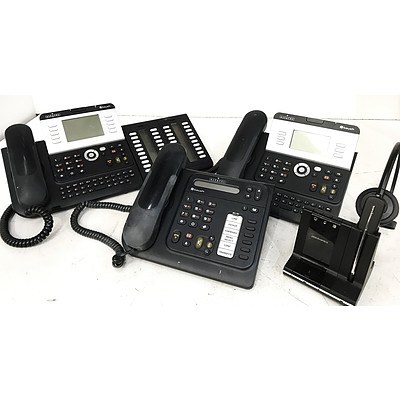 Bulk Lot of Alcatel IP Office Phones & Plantronic Headsets with Docks