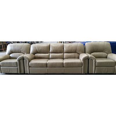 Kougi Furniture Grande Three Piece Leather Lounge Suite