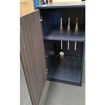 Grey Beech Veneer Bar Fridge Cabinet