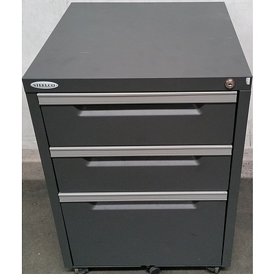 Steelco Three Drawer Mobile Pedestal Unit