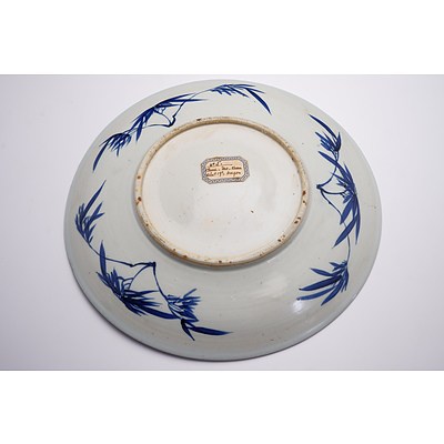 Large Chinese Blue and White Dish with Buddhist Lions, 19th Century