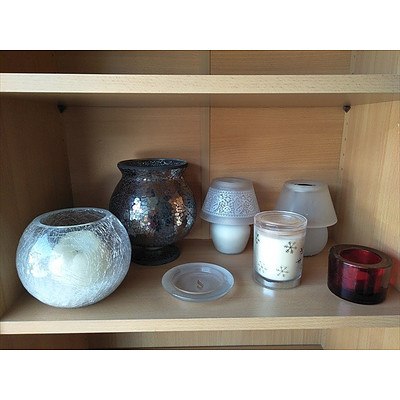 Assorted candle vases/holders