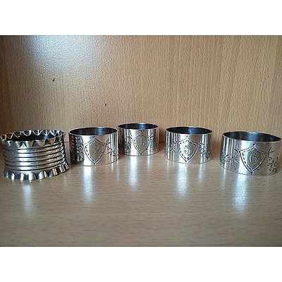 5 x silver plated napkin rings