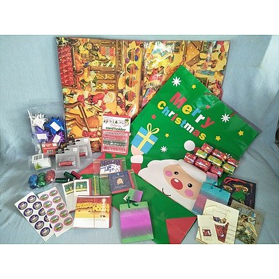 Assorted Christmas Cards, gift bags and wrapping accessories