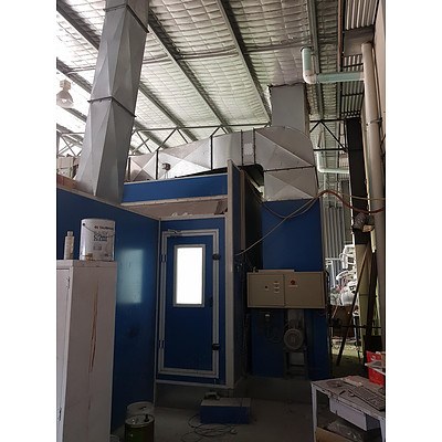 Panda Paint Booth, Pulford Commercial Air Compressor, 2 x Extraction Bays