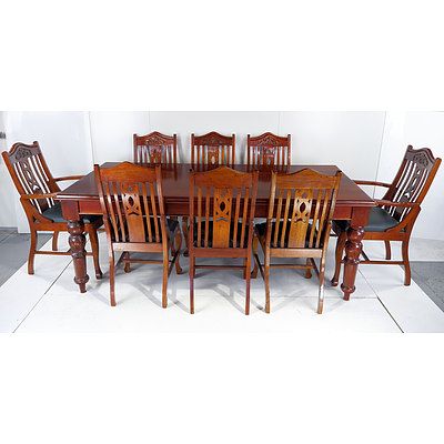 Sydney Cove Collection Eight Person Solid Cedar Dining Suite Late 20th Century