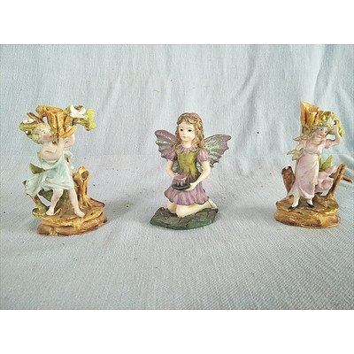 The Fairy Collection Tea Fairy (Item 5590 & Piece Number 1426) By Dezine Plus 2 Other Fairy Ornaments
