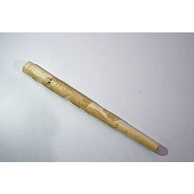 Antique Japanese Ivory Parasol Handle Meiji Period 1868-1912