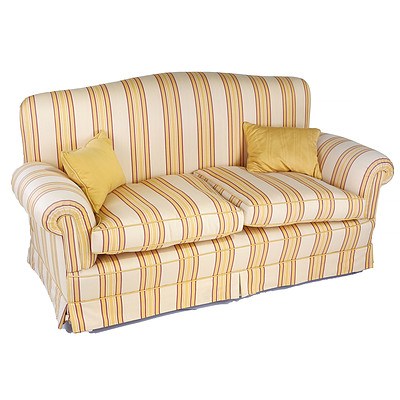 Two Seater Lounge with Striped Upholstery