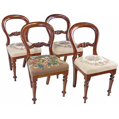 Four Australian Cedar Balloon Back Chairs Late 19th Century