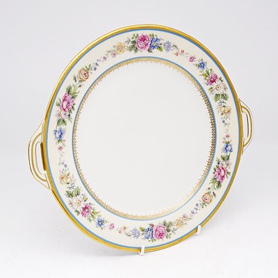 Hand Painted Limoges Porcelain Tray with Ormolu Rim