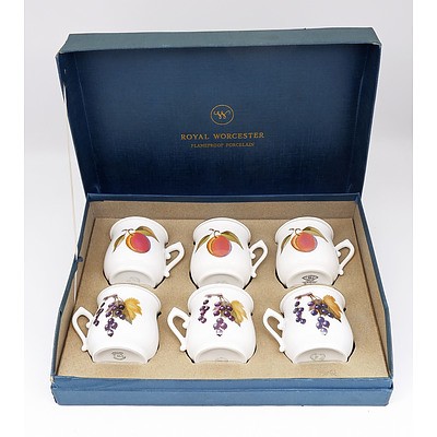 Royal Worcester Set of Six Flameproof Porcelain Pot de Creme Chocolate Servers